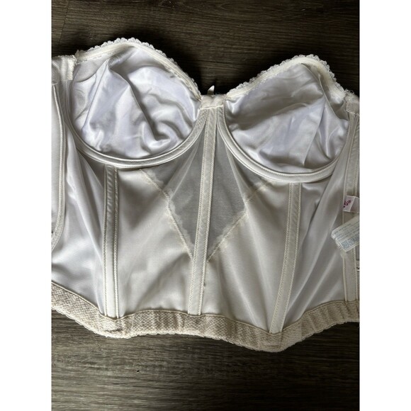 vtg fredericks of hollywood White Strapless Bustier Corset Shapewear 40c - Picture 10 of 12